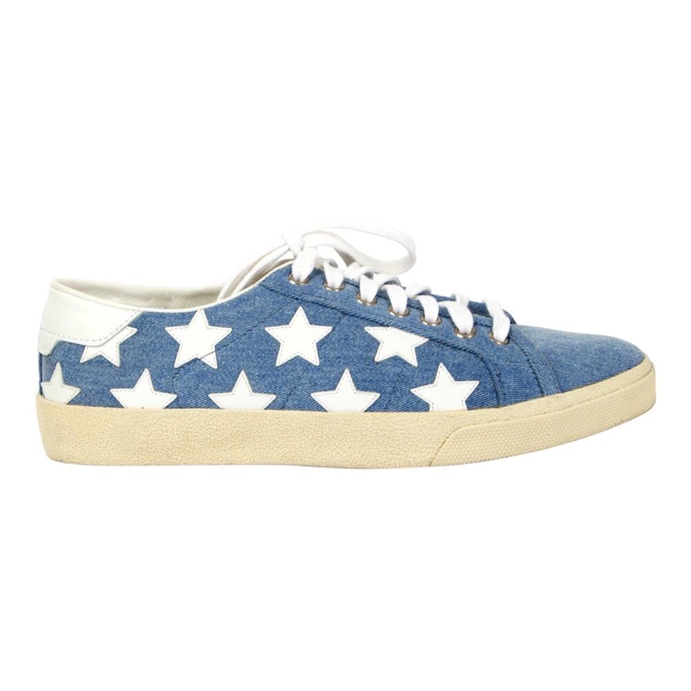 Saint Laurent Denim Star Sneakers Women 34 - Picture 2 of 7